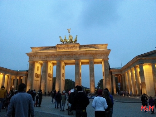 Brandenburg Gate with lighting
