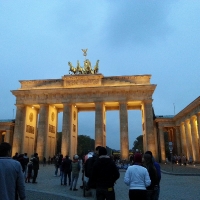 Brandenburg Gate with lighting